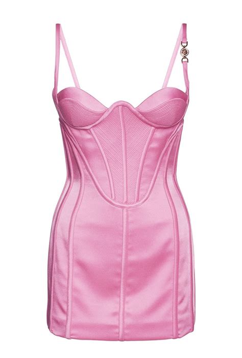 versace corset puffer|pink Versace corset with pant.